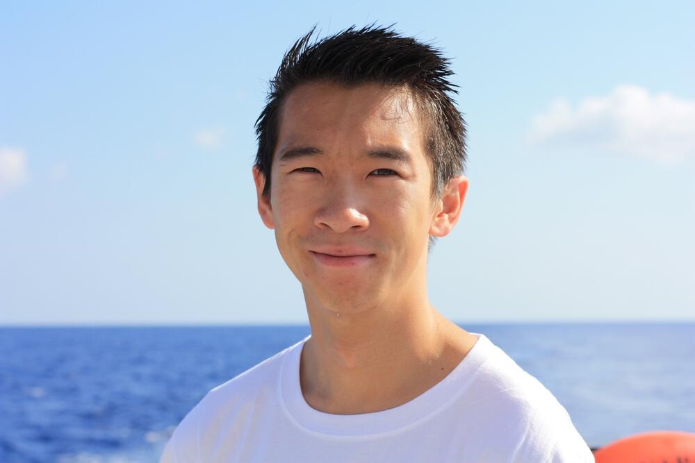 Michael Shek on board search and rescue ship Aquarius, August 2016