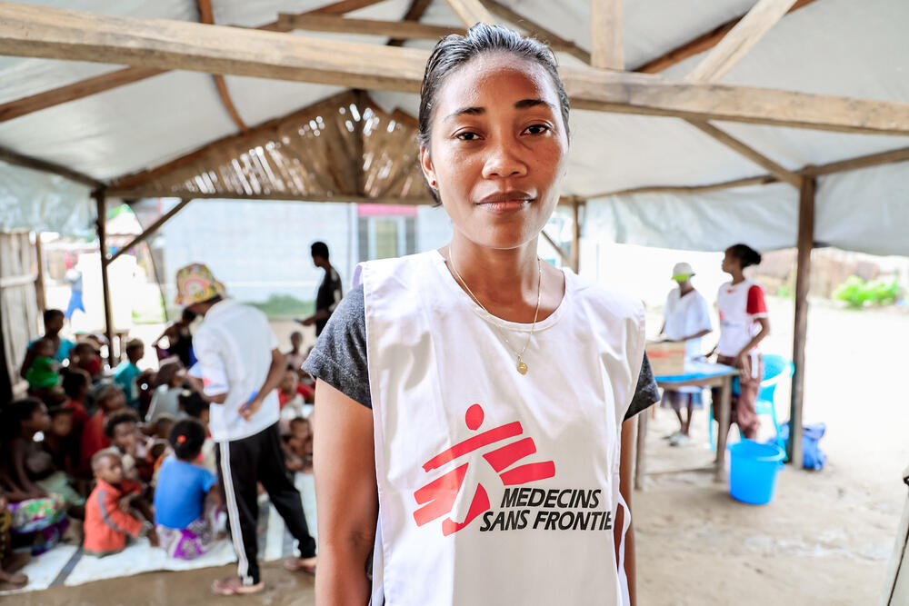 Dr Morielle, who is from Madagascar, works at the MSF-supported clinic in Ifaneria where many children arrive with signs of malnutrition