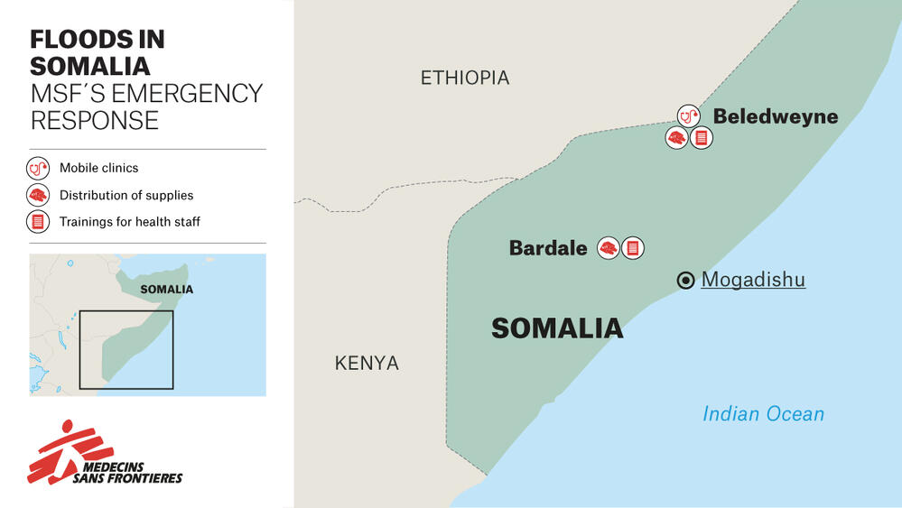 Where MSF is focusing its emergency response following widespread flooding in Somalia