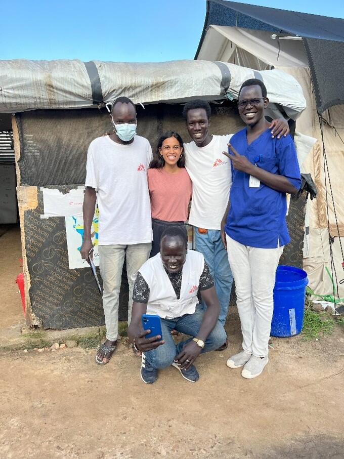 Nabiha and some of the MSF team at Leer pose for a photo
