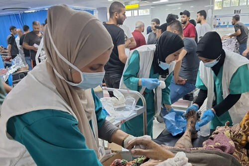 MSF medical staff treat wounded patients at Al-Shifa Hospital in Gaza - 24 October
