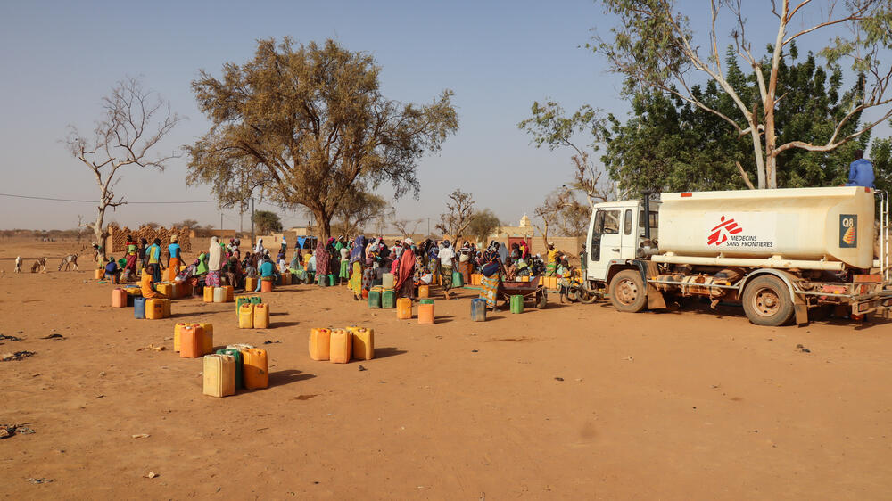 MSF has set up two water distribution sites in Djibo following a massive influx of internally displaced people, which has increased the need for water and healthcare