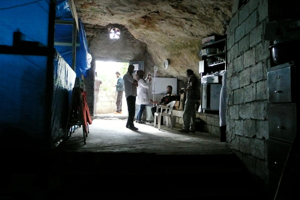 August 2012: An MSF hospital close to Syria's border with Turkey, set up inside a cave previously used to store food and fuel