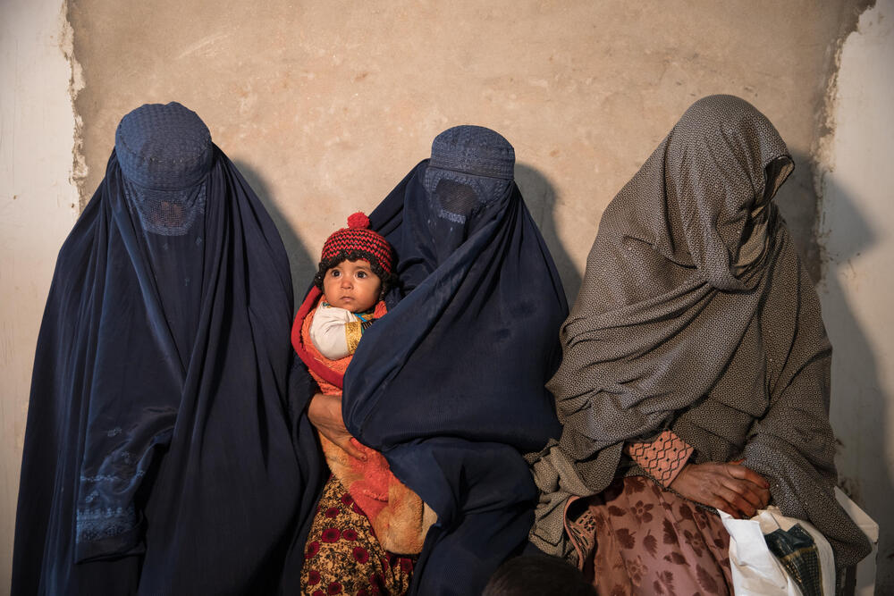 A group of women wait to be seen in the emergency room of the MSF-supported Boost Hospital