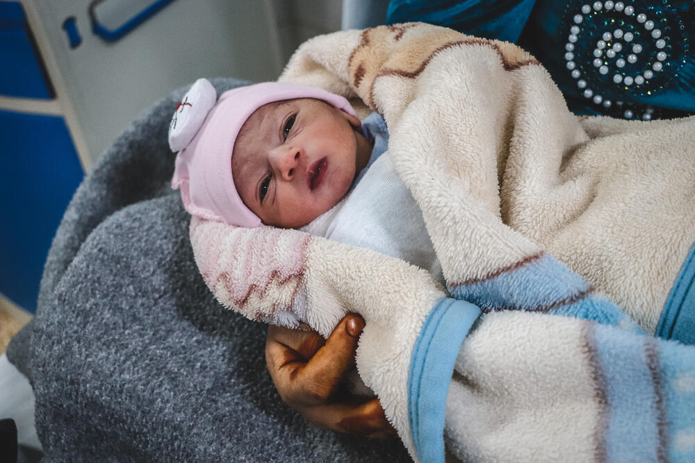 Baby Layth was born at MSF's Al-Amal Maternity Centre to mother Rafida on 12 January