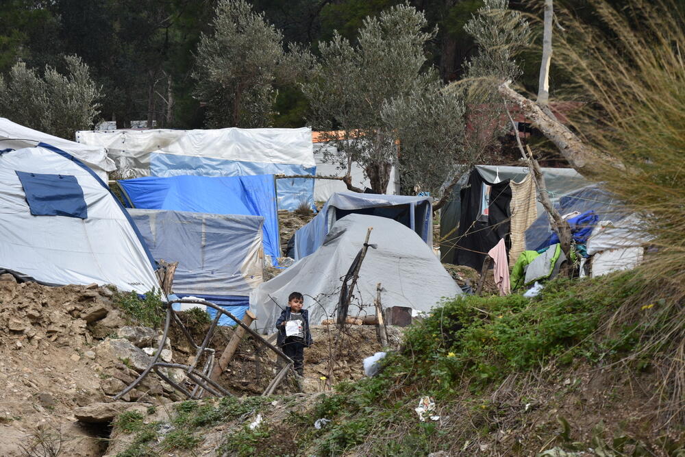 About 8,000 people live in the overcrowded Vathy refugee camp on the island of Samos, which was built to accommodate only 650 people.