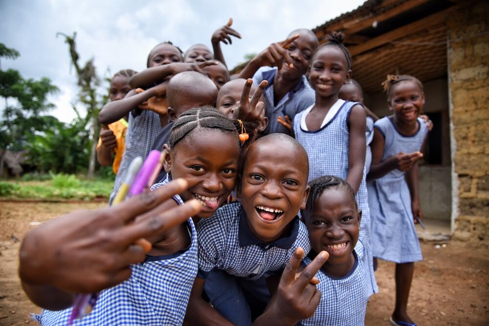 Children in Simbaru chiefdom in eastern Sierra Leone