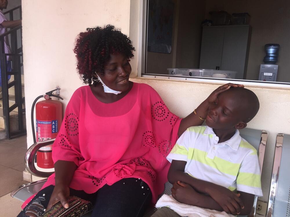 Paul and his mother Lydia revisit the hospital in Monrovia, Liberia