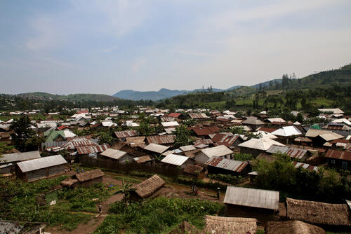 View of Mweso at the border between the Masisi and Rutshuru territories in North Kivu, Democratic Republic of Congo.