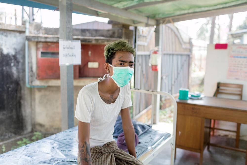Thun Mina Aung, 18, from Myanmar inside the MSF's Insein clinic in Yangon.
