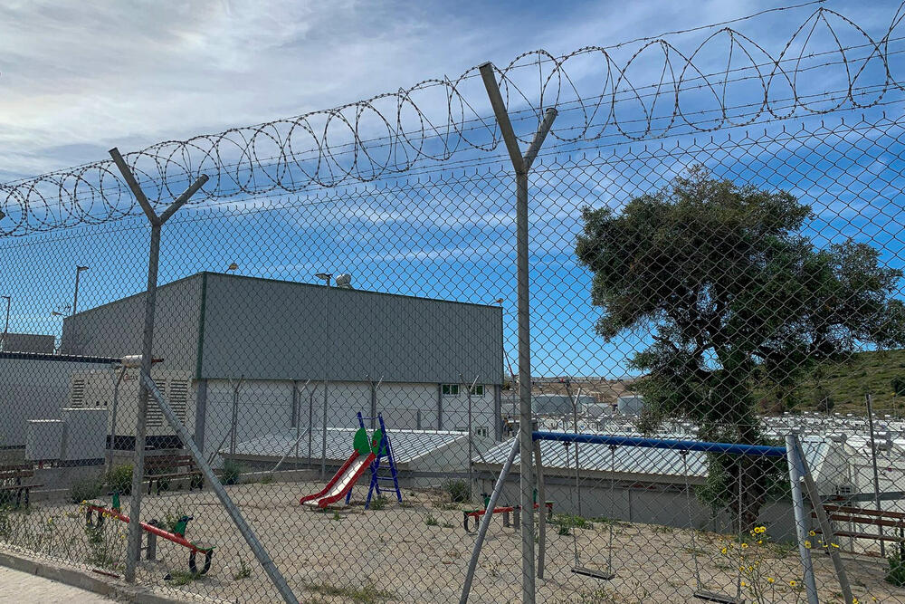 A new reception centre – described as an open-air prison – built on Samos island in Greece to hold 3,000 people