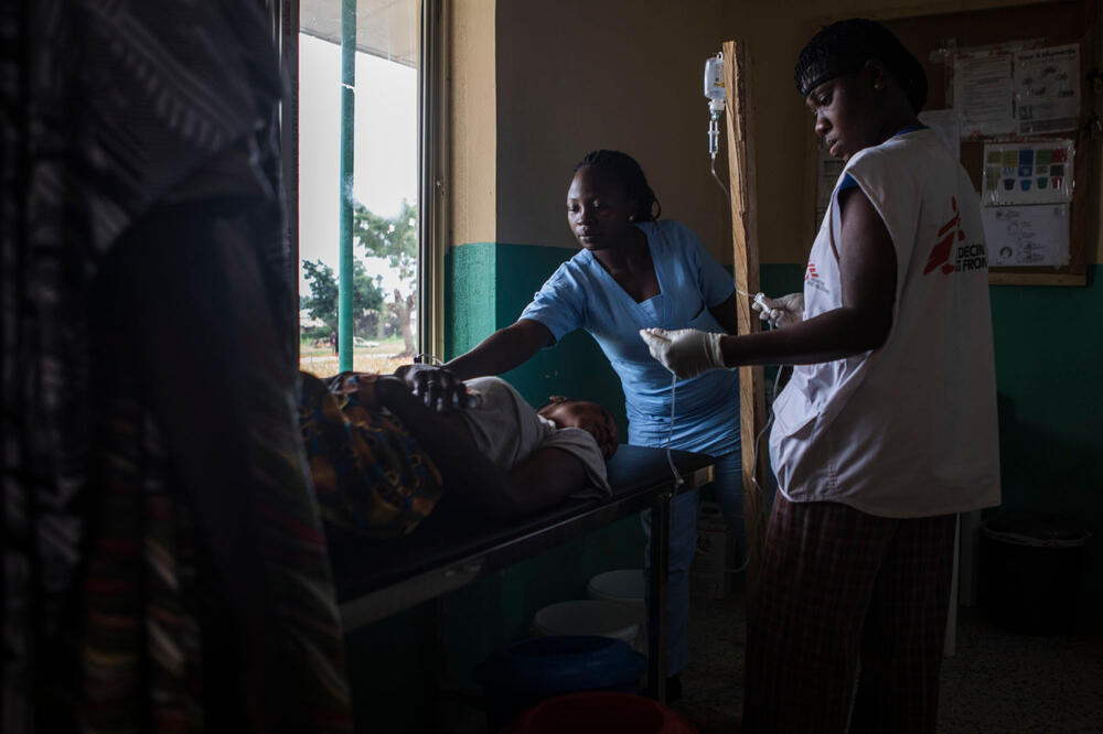 A patient in the emergency room of the hospital run by MSF in the Nigerian town of Gwoza, in the northeastern Borno state.