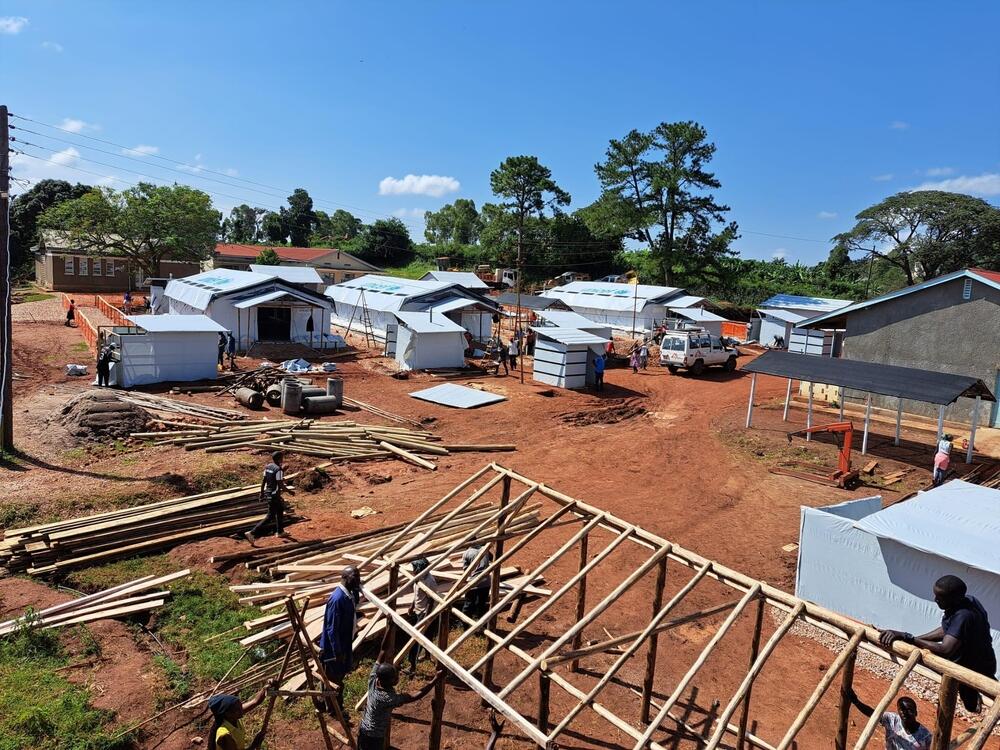 An Ebola treatment centre under construction in Mubende district – the epicentre of the outbreak