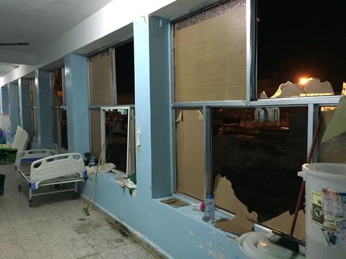 Al Gamhouri hospital in Hajjah city, damaged by airstrike Al Gamhouri hospital in Hajjah city, damaged by airstrike