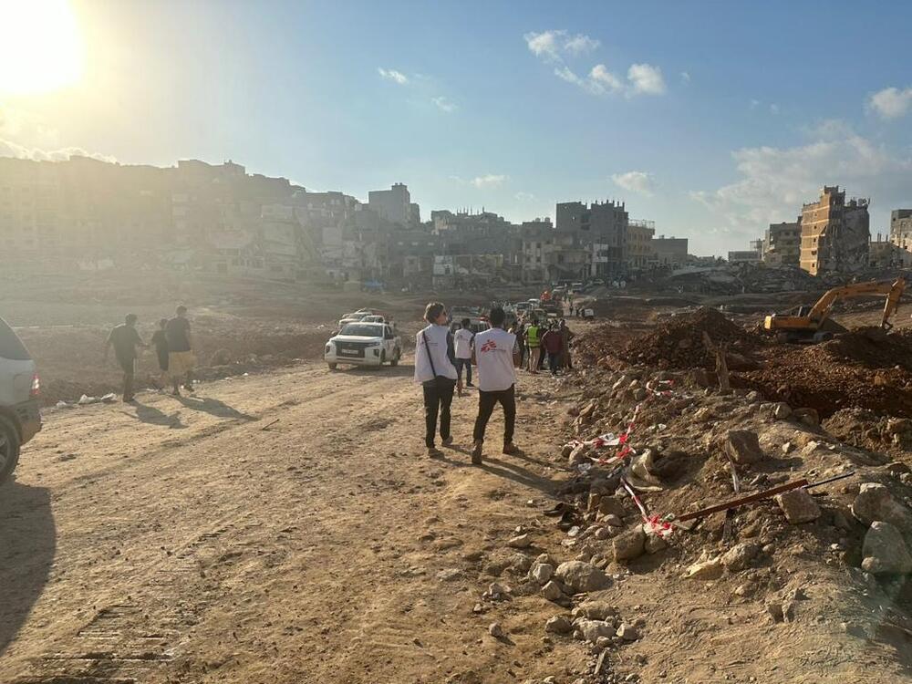 MSF staff assessing the situation in Derna
