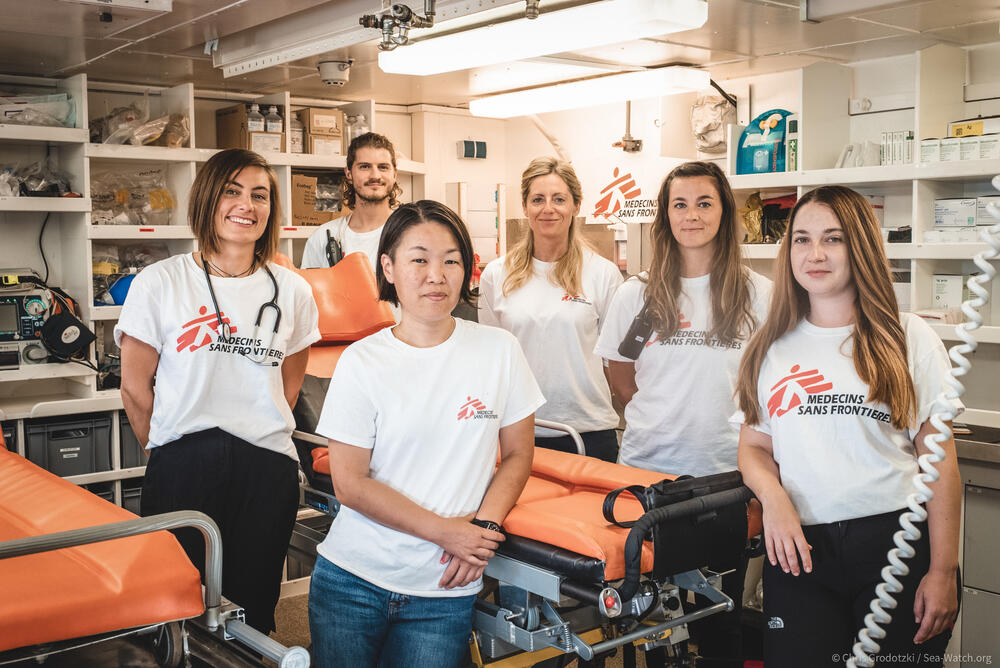 The six-person MSF team on board Sea-Watch 4 is responsible for delivering emergency medical care, which includes running the ship’s clinic as well as providing humanitarian assistance.