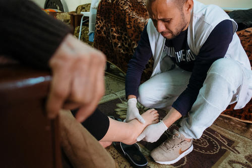 Home-based care in Burj el-Barajneh refugee camp, Beirut. Home-based care in Burj el-Barajneh refugee camp, Beirut.