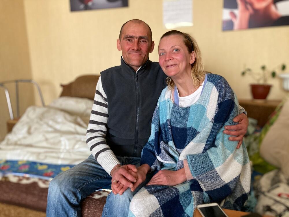 Sergey and Natasha, survivors of drug-resistant tuberculosis, at their home in Zhytomyr, Ukraine