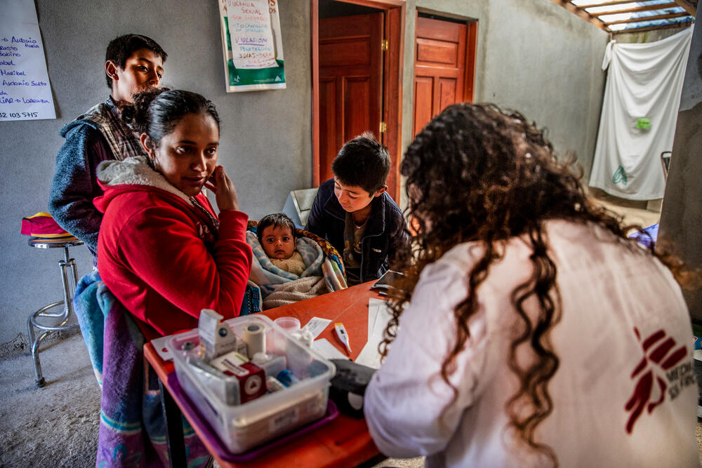 A patient at a follow-up appointment in an MSF maternity clinic in Guerrero in Mexico