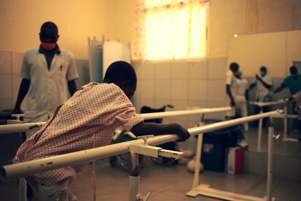 Narouke, 15, suffered severe burns and is now undergoing gruelling physiotherapy