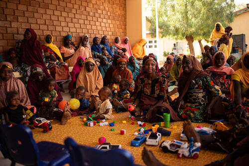 Women and children attend the nutritional health promotion awareness sessions Women and children attend the nutritional health promotion awareness sessions
