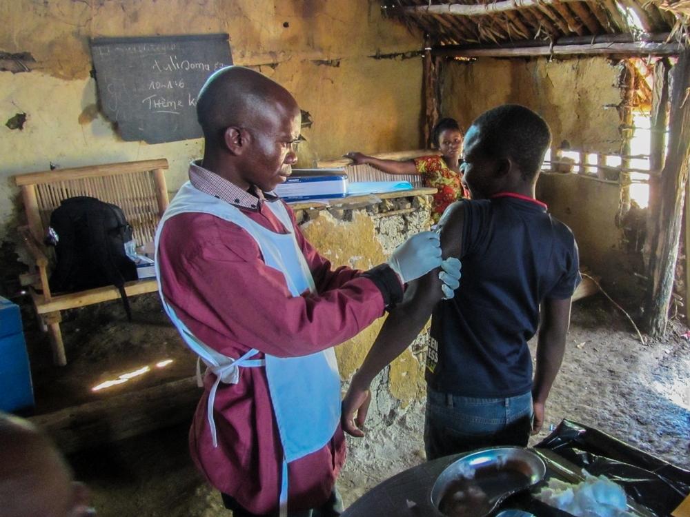 Children aged between six months and 15 years were vaccinated against measles, pneumococcal bacteria, hepatitis, Haemophilus, diphtheria, tetanus, and whooping cough during the DRC vaccination campaign. 