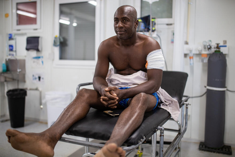 François Saint Clair was shot in the shoulder when his car was hijacked in Port-au-Prince