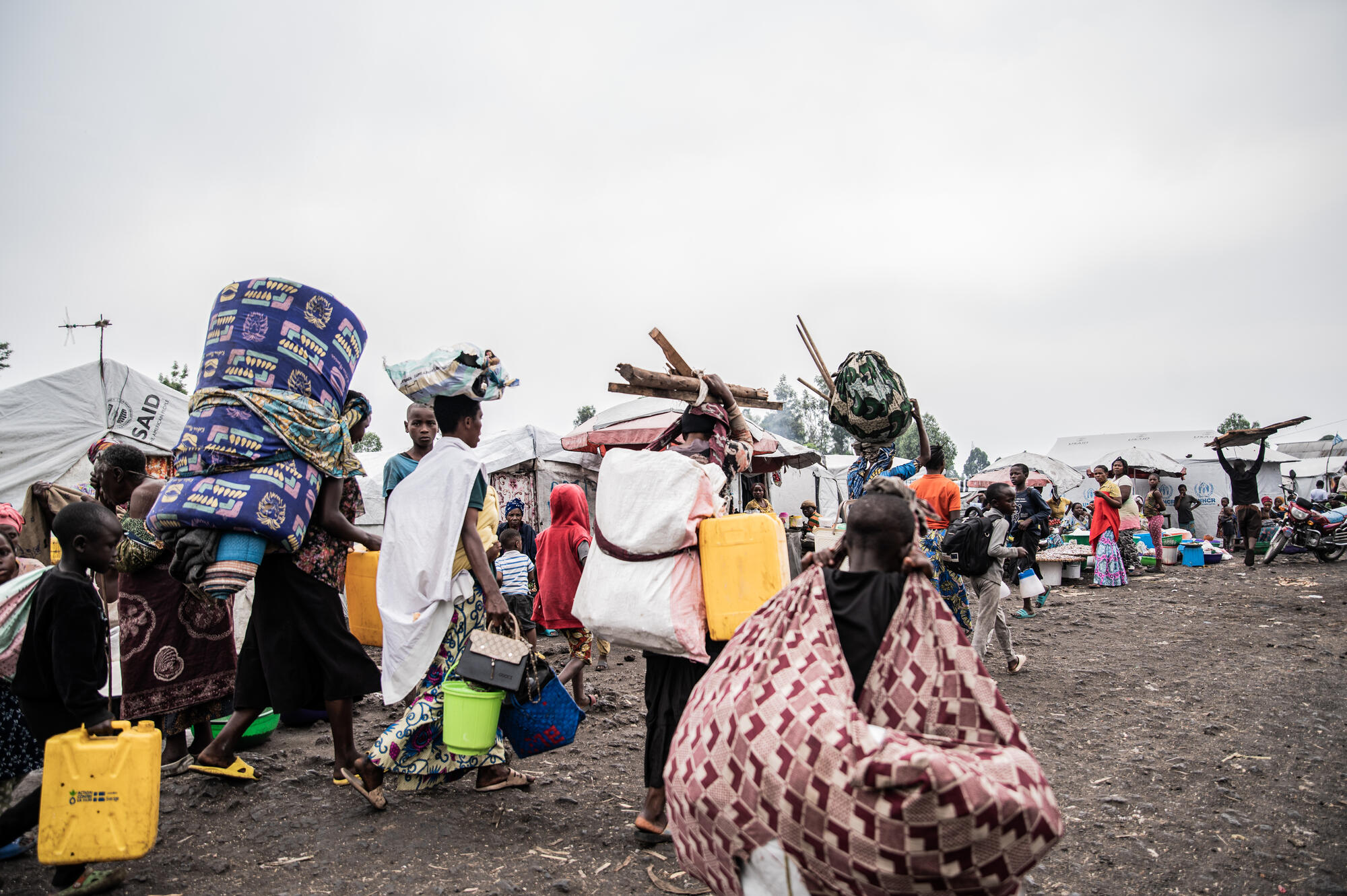 IDPs leaving Goma camps.