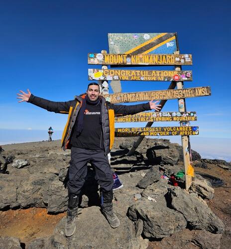 In an incredible feat, Joel climbed Mount Kilimanjaro to raise more than £3,500 for MSF