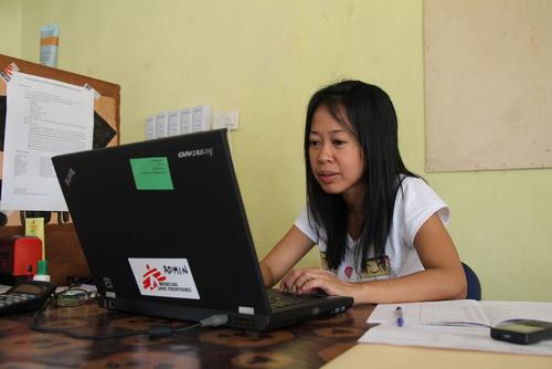 Pratiwi Sutowo, HR administrator, working in the MSF office in Kailahun, Sierra Leone.