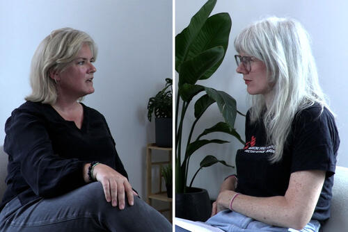 Dr Natalie Roberts talking to Amber Dowell for an episode of Everyday Emergency, the MSF podcast