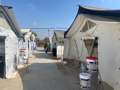 Photo of tents that make up MSF Field Hospital, Deir Al Balah, Gaza