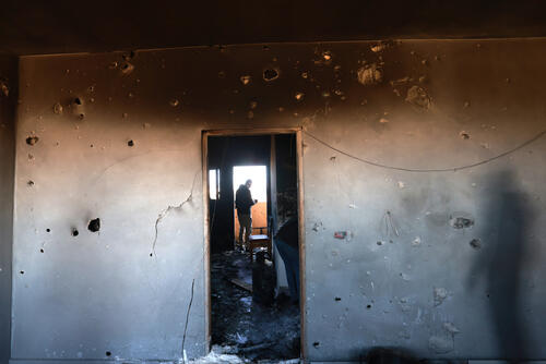 Damage sustained during the attack on the MSF shelter in Al Mawasi on the night of 20-21 February