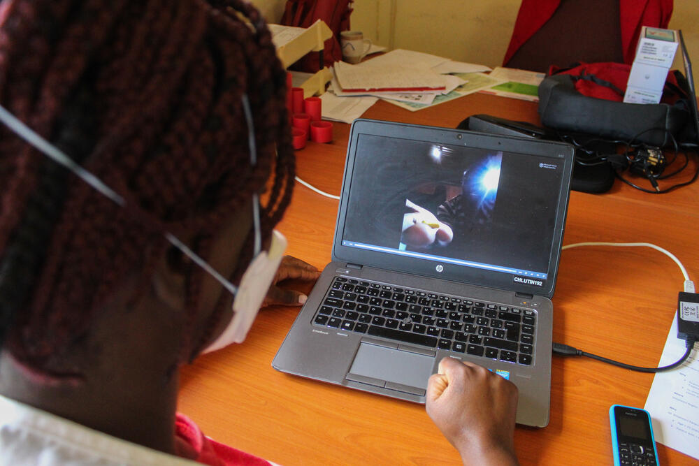 In Eswatini, MSF nurse Rejoice Ncube monitors a patient taking MDR-TB treatment via video link