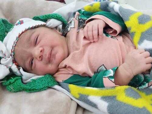Baby Marwa, born at exactly midnight on New Year's Day at an MSF hospital Afghanistan’s Helmand province