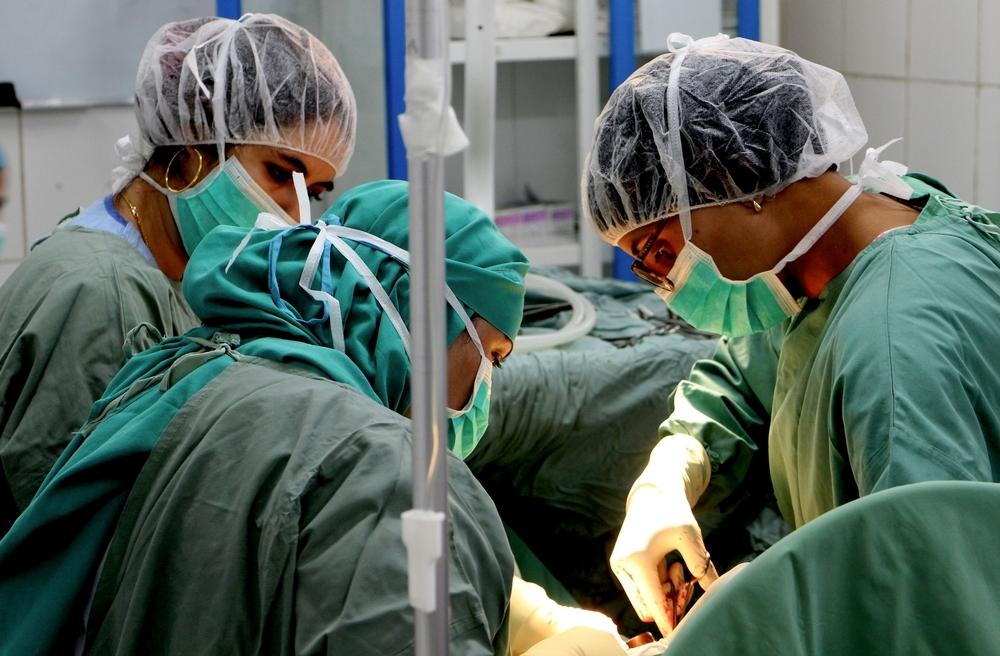 An MSF doctor performs a caesarean section in Khost maternity hospital.