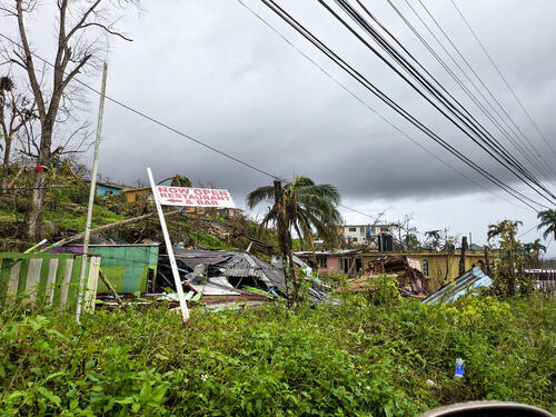 Scene of destruction in Jamaica