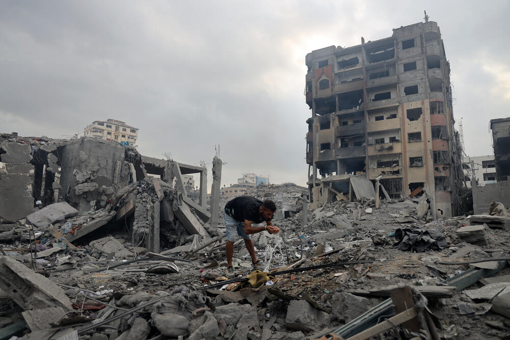 A destroyed neighbourhood in Gaza