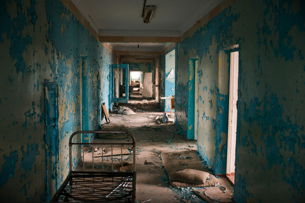 Inside a severely damaged hospital in Vysokopilla, Kherson
