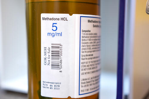 A bottle of methadone
