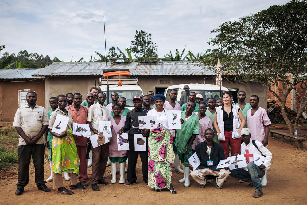 An MSF health promotion team in Kalunguta, North Kivu