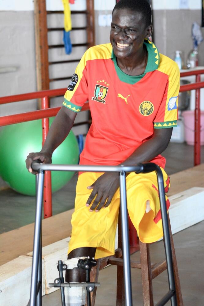 Zakaria, 25, was injured by a grenade in April 2018. He suffered open fractures to both legs and later had his left leg amputated.