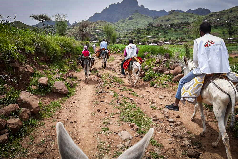 An MSF team undertake the long ride from Rokero to Umo in the remote area of Jebel Marra in Central Darfur