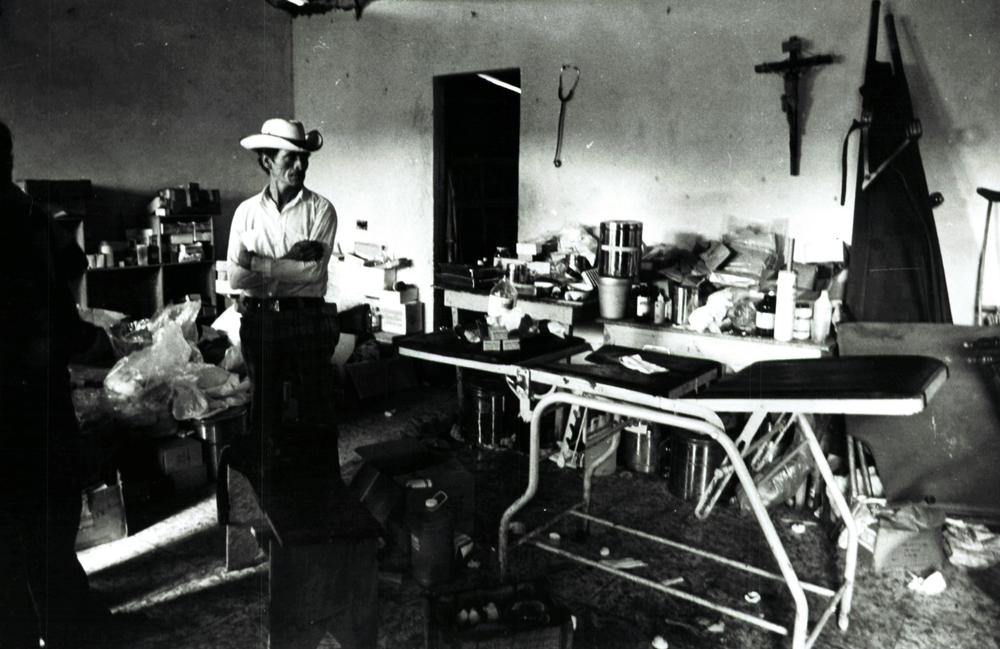 Improvised treatment room, Nicaragua, 1979