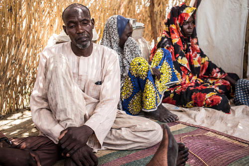 Mallan Ibrahim Kana, 43 years old, from a village some 15 kms from Ngala. He fled twice before reaching Ngala camp.