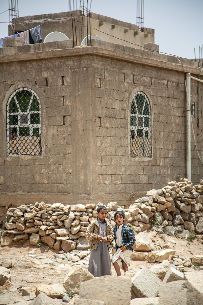 Yemen, Amran governorate, Khamer, 24 April 2019 - Children playing in the streets in Khamer.