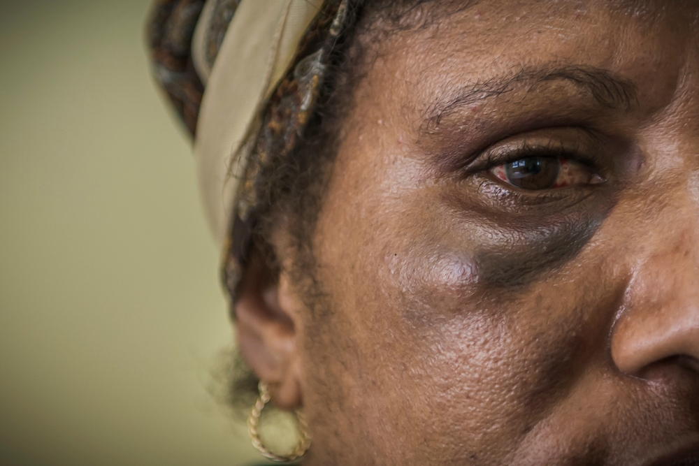 Cathy Wisil, 34, consulting at the family support centre in Port Moresby following inter-partner violence