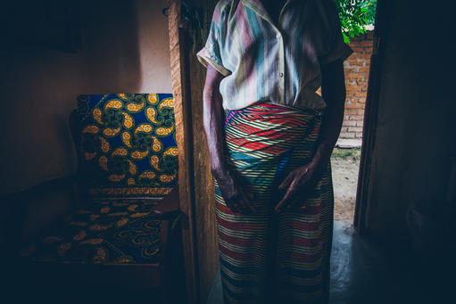 50 years old, this woman was on the way to the field in Kananda, in September 2019, when she encountered three unarmed men, who had their faces painted in black. She reckons they were around 25 years of age. They raped her and left. She had heard of Jamaa Letu on the radio, so she went there to seek care.